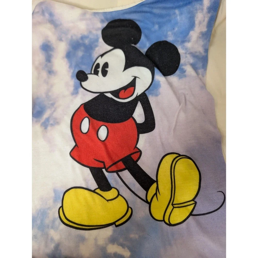 Disney Small Razor Back Tank Top Purple Tie‎ dye Mickey